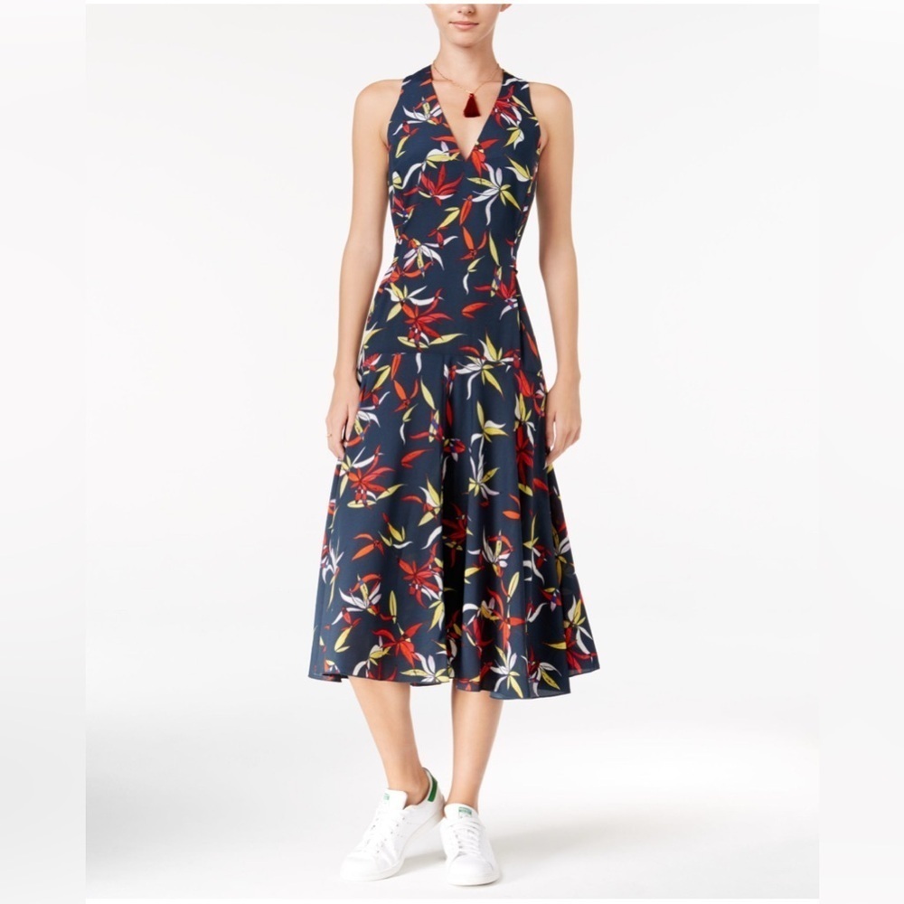 Rachel Roy Floral Drop Waist Midi Dress Sz 8​​​​